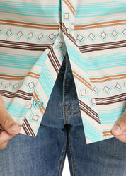 Rock & Roll Stripe Printed Short Sleeve Shirt