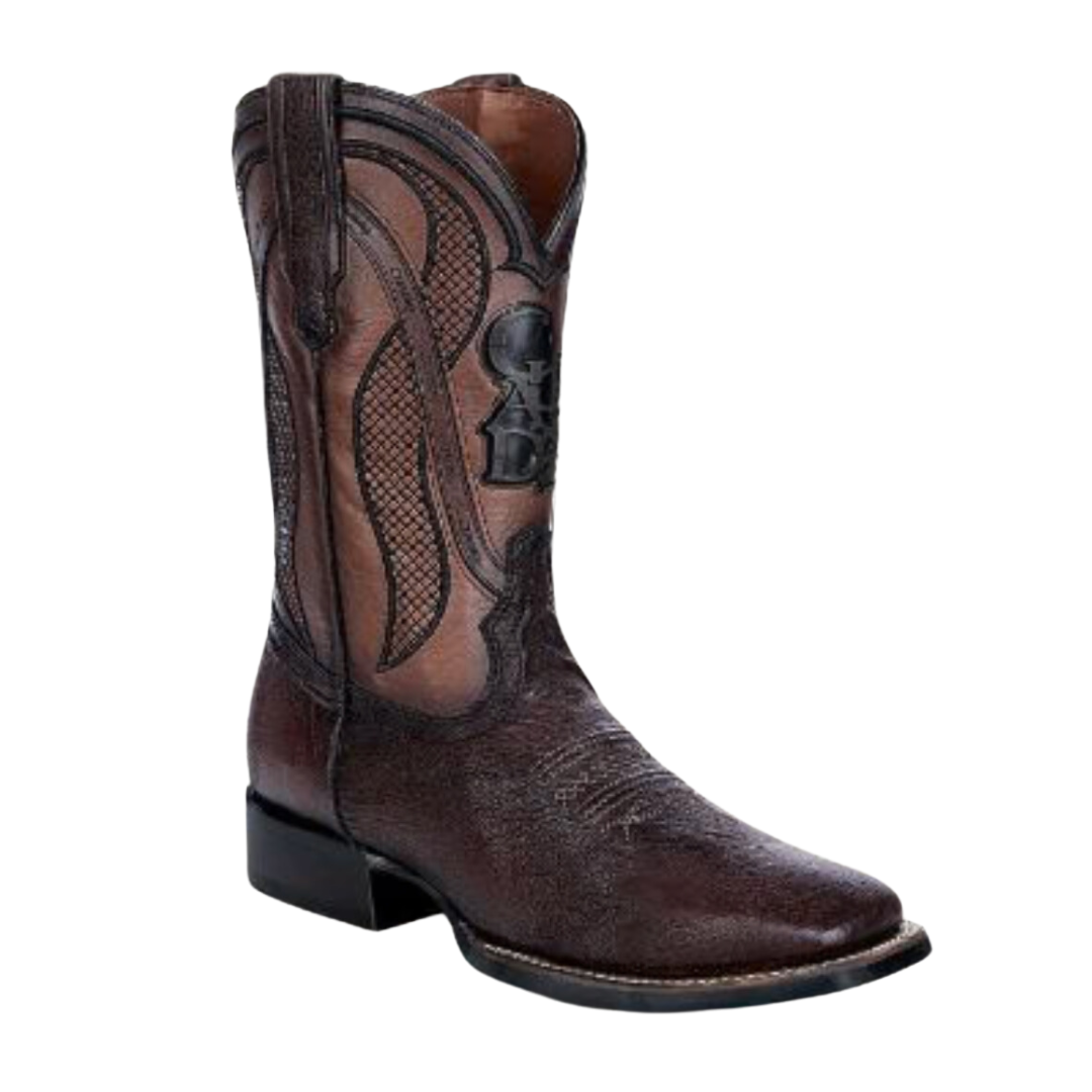 Cuadra CU864 MN Brown Ostrich Laser & Woven Square Toe