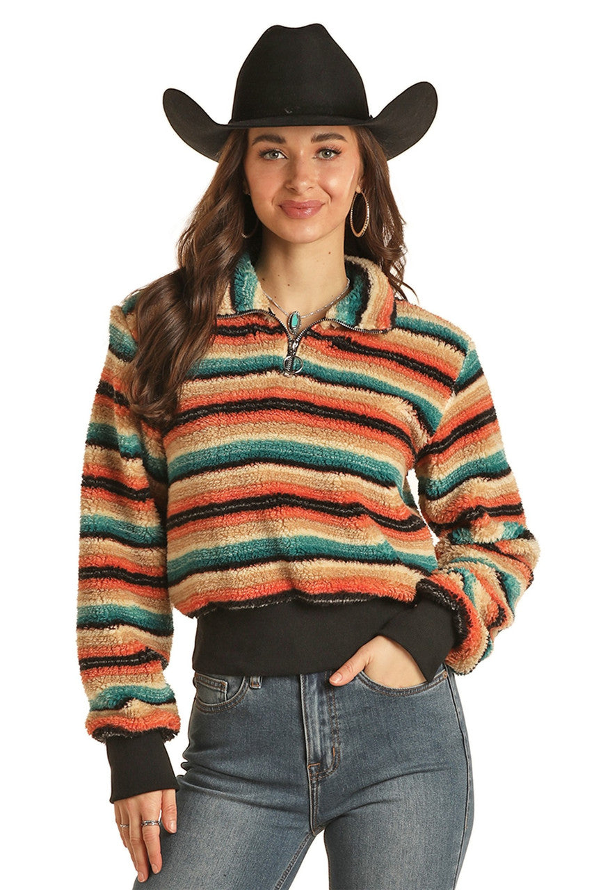 Rock & Roll Denim Striped Pullover BW91T02734 JJ