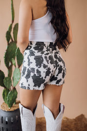 Briggite Cow Print Shorts