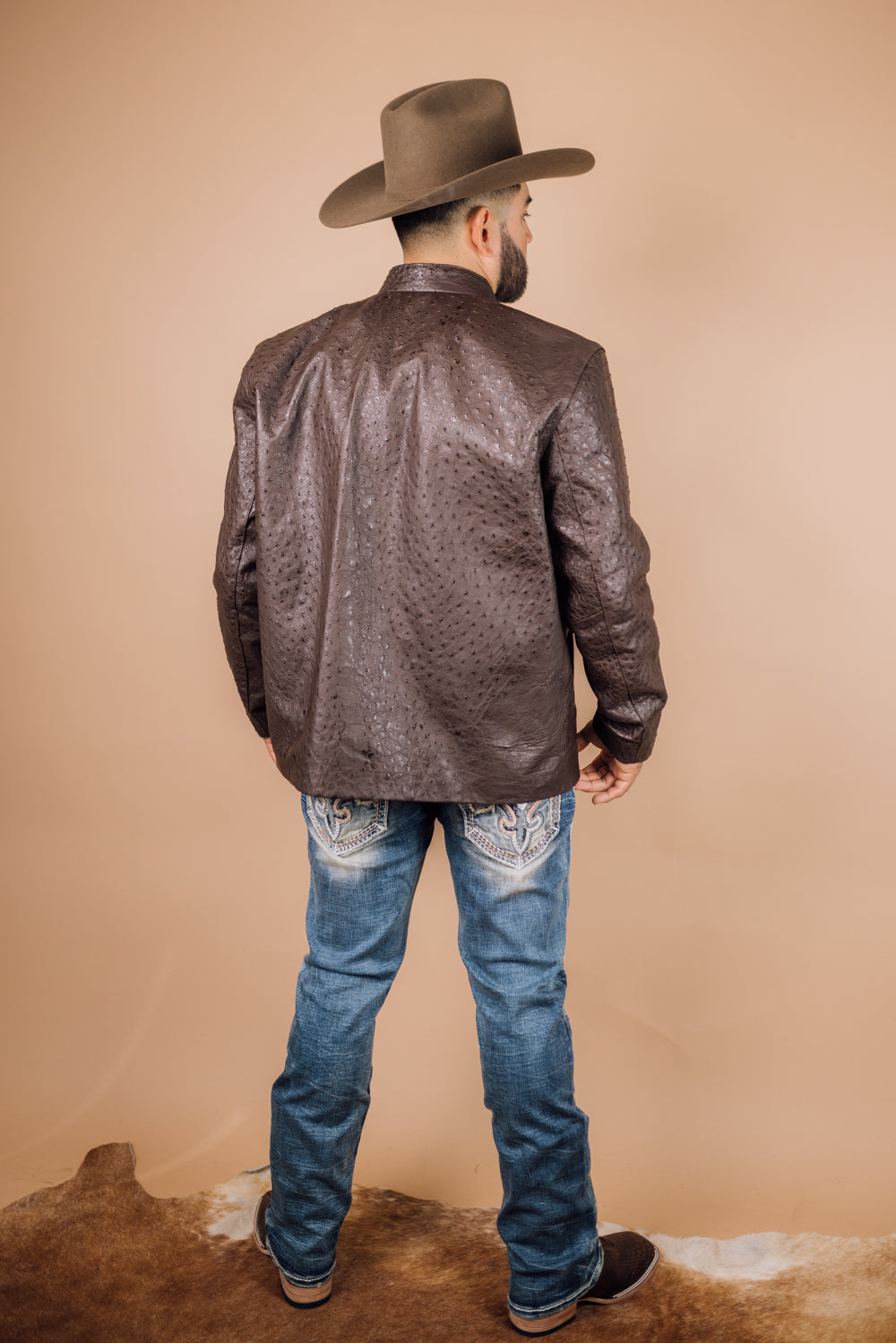 *PRE-ORDER* Men's Full Ostrich Genuine Leather Jacket