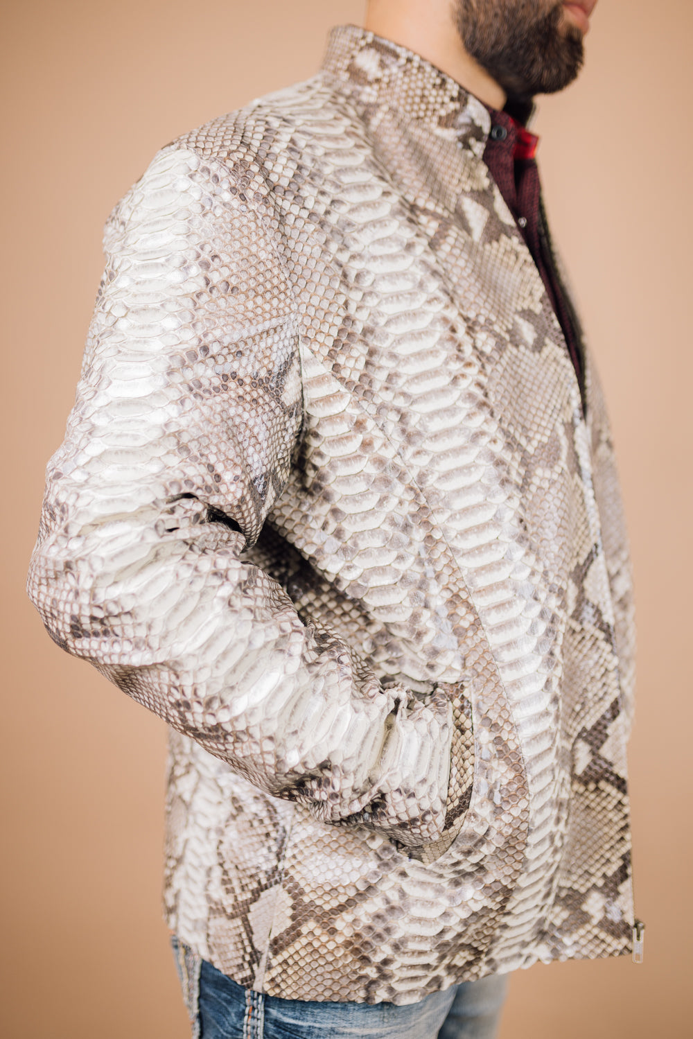 Leather hot sale snakeskin jacket