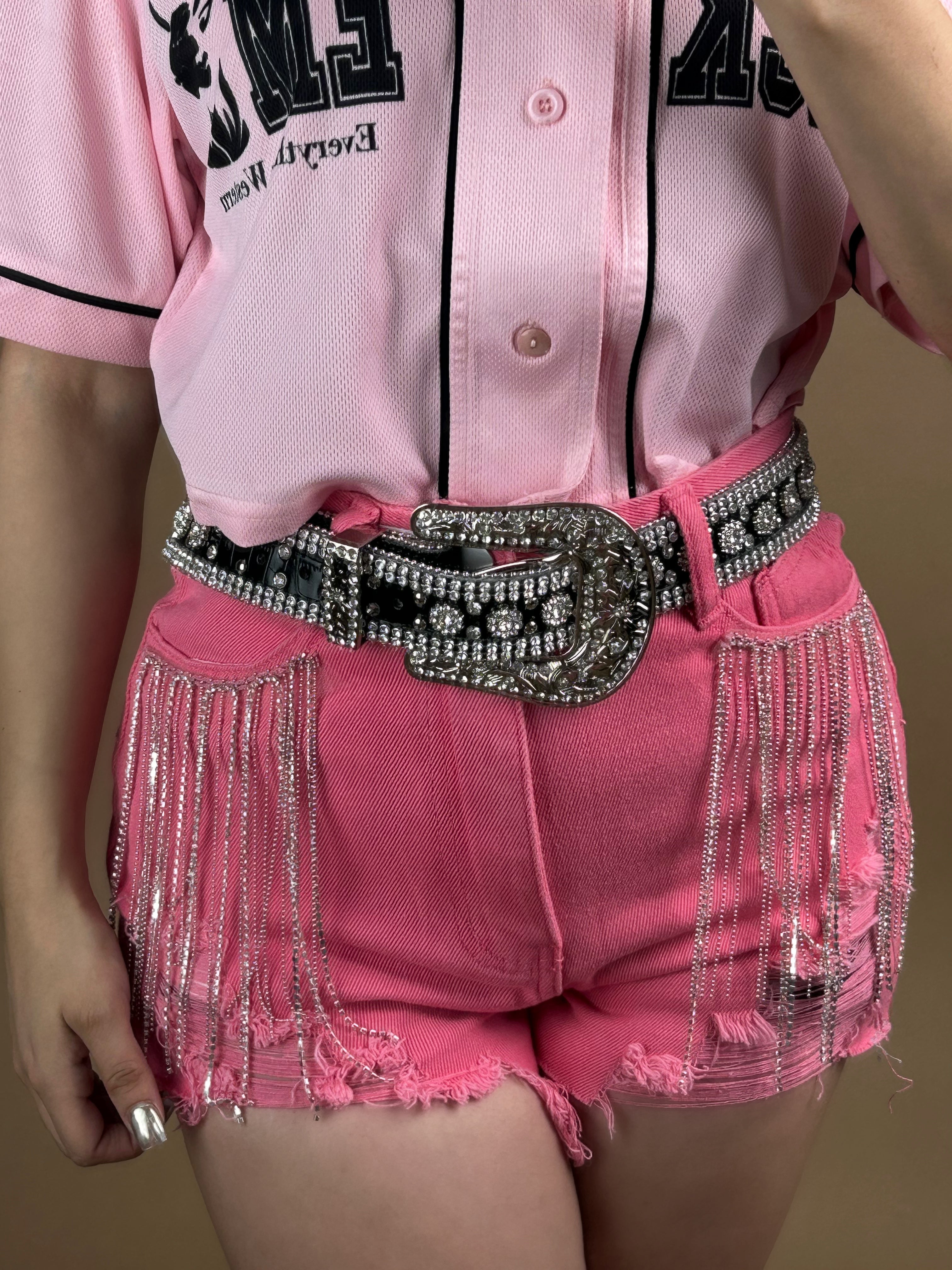 Rhinestone Embroidered Shorts JJ - Rock'Em