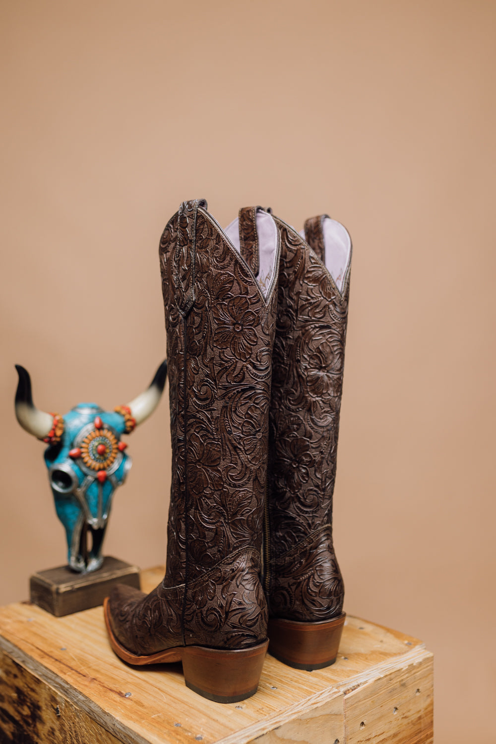 Nancy Cincelado Tall Snip Toe Cowgirl Boot